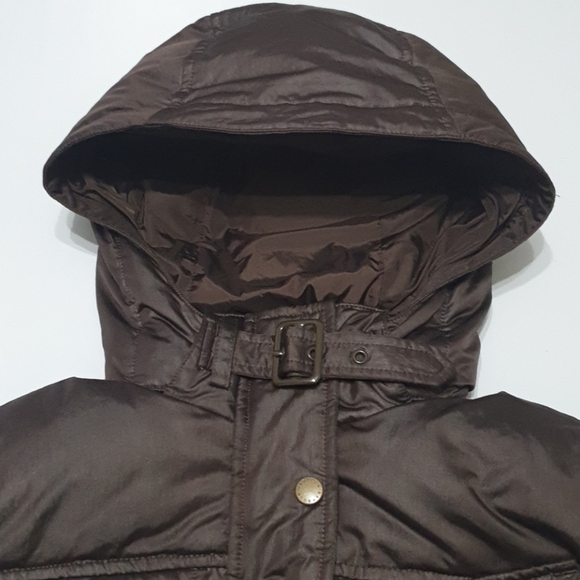 Barbour Nation Down Umber Brown Hooded Jacket - Picture 5 of 12